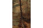 Klever Yuliy (1850 - 1924), Autumn landscape, veneer, oil, 24.6 x 16.3 cm, act of an expertise by "M...